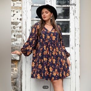 Floral Print Smock Dress
